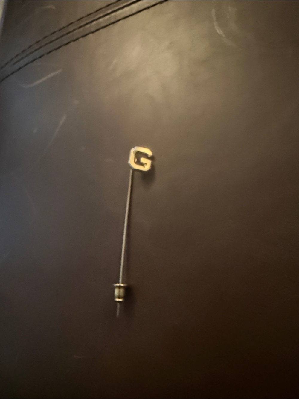 Gold Letter G Stick Brooch - Classic Gold Accent